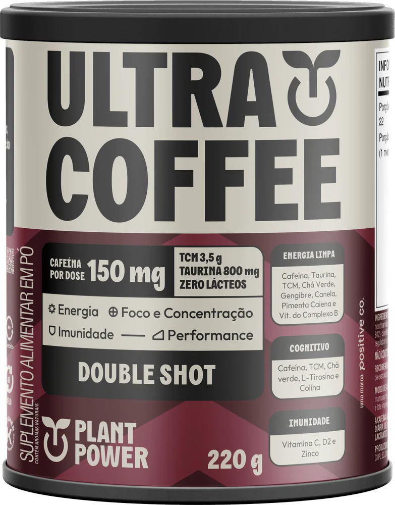 Pote de Ultracoffee Double Shot Plant Power